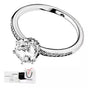 ANILLO COMPROMISO PANDORA CORONA TRANSPARENTE PLATA .925 + KIT DE REGALO