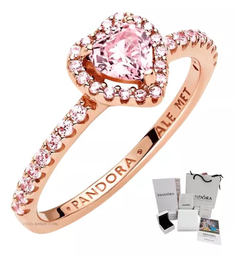 DAZZLING HEART RING PANDORA ROSE GOLD