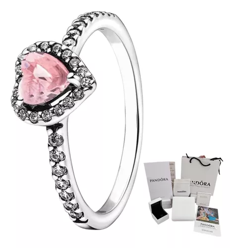 ANILLO PROMESA CORAZON ELEVADO ROSA + KIT DE REGALO