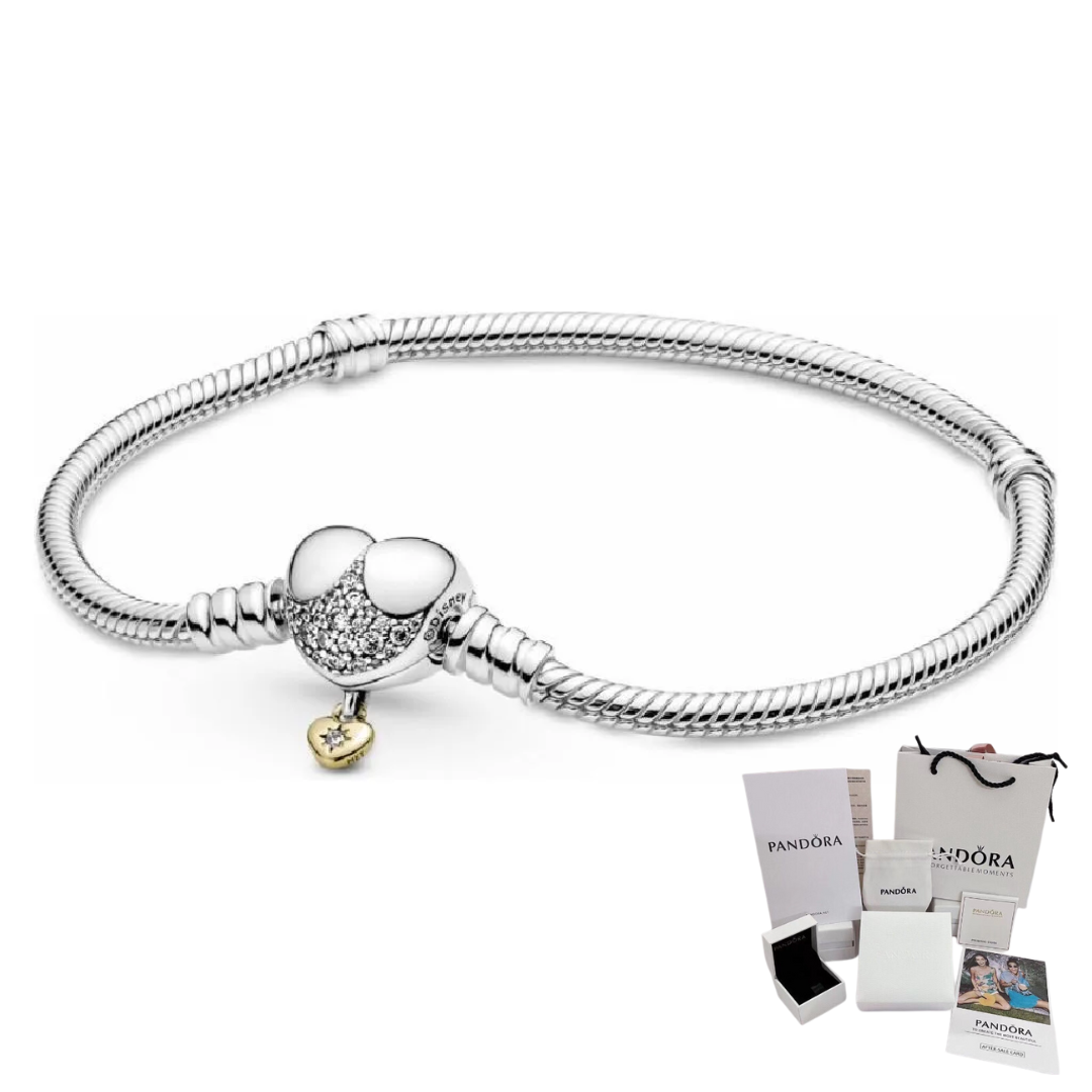 Brazalete Pandora Moments Con Corazon Disney + Kit De Regalo