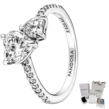 Anillo Promesa Corazón Doble Pandora