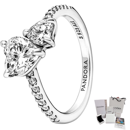 PANDORA DOUBLE HEART RING S925