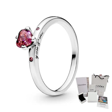 Anillo You & Me Promesa Rojo Reluciente Pandora