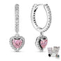 PANDORA PINK HEART HOOP EARRINGS + GIFT KIT 
