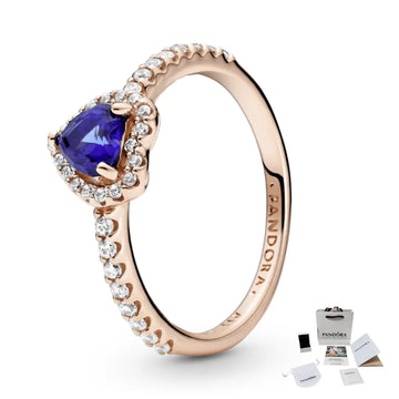 Anillo Deslumbrante Promesa Corazón Azul Pandora