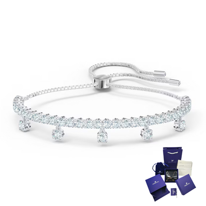 PULSERA SWAROVSKI TENIS SUBTLE DROP CRISTALES PLATEADA + KIT DE REGALO