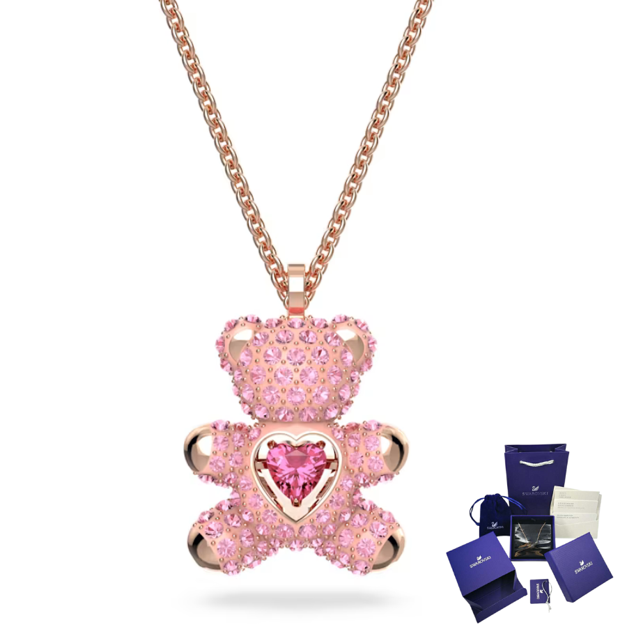 COLLAR TEDDY BEAR OSO SWAROVSKI ROSE GOLD