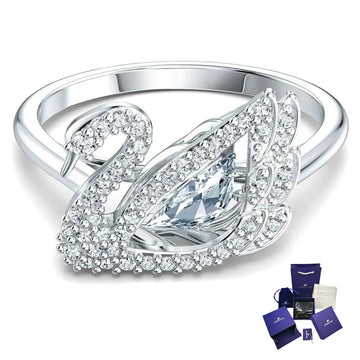 Anillo Promesa Dancing Swan Cisne Cristal Swarovski