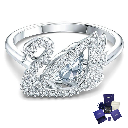 ANILLO PROMESA DANCING SWAN CISNE CRISTAL SWAROVSKI