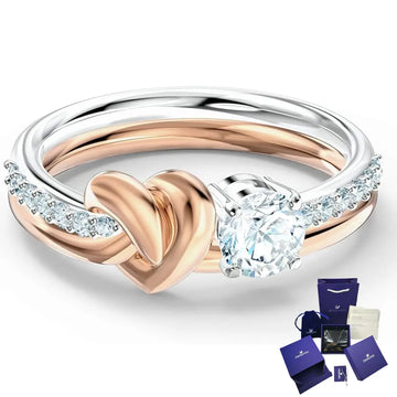 Anillo Promesa Corazón Eterno Cristal Swarovski