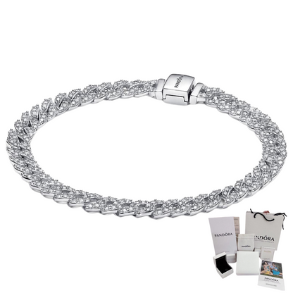 PULSERA PANDORA TENIS TIMELESS PAVE BRILLANTE PLATA + KIT DE REGALO