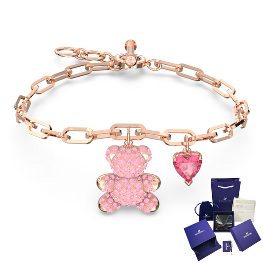 PULSERA BRAZALETE TEDDY BEAR OSO SWAROVSKI + KIT DE REGALO