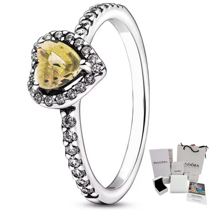 ANILLO PANDORA CORAZON ELEVADO DORADO+ KIT DE REGALO