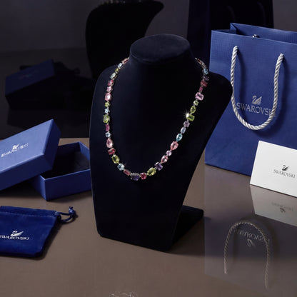 COLLAR GEMA CRISTALES COMPLETO MULTI COLOR SWAROVSKI + KIT DE REGALO ZOCALO ONLINE