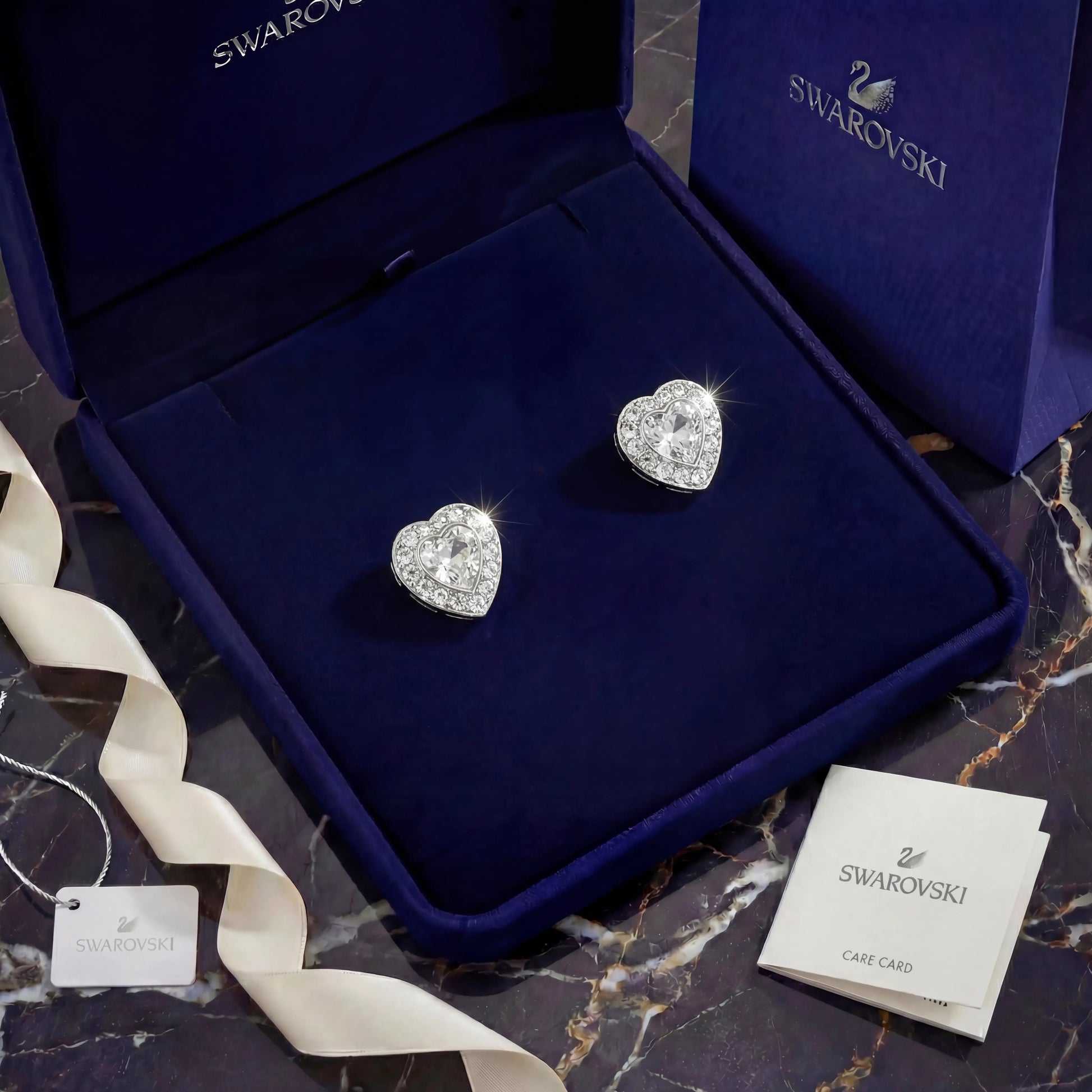 ARETES PENDIENTES CORAZON ARIANA GRANDE SWAROVSKI + KIT DE REGALO ZOCALO ONLINE