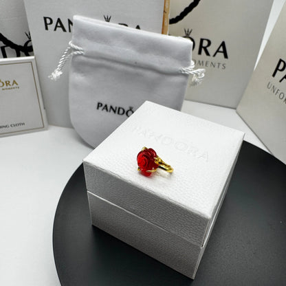 CHARM PANDORA COLGANTE ROSA ENCANTADA ROJA DISNEY BELLA Y BESTIA ORO 14K ZOCALO ONLINE