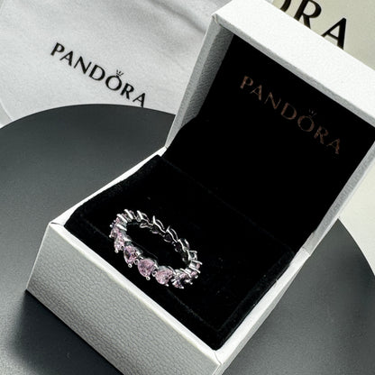PANDORA RAISED HEART PROMISE RING NAVY BLUE + GIFT KIT 
