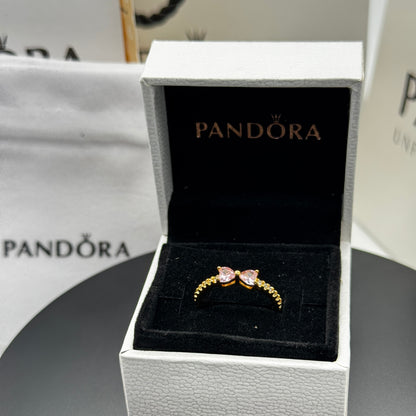 PANDORA RAISED HEART PROMISE RING NAVY BLUE + GIFT KIT 