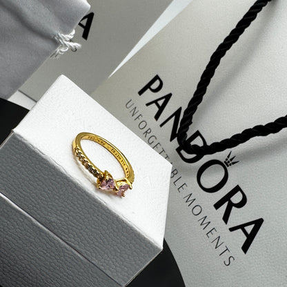 PANDORA RAISED HEART PROMISE RING NAVY BLUE + GIFT KIT 