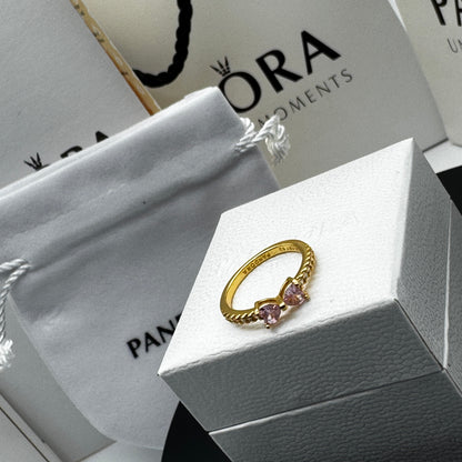 PANDORA RAISED HEART PROMISE RING NAVY BLUE + GIFT KIT 