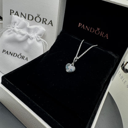 COLLAR SPARKLING BLUE MOON PANDORA + KIT DE REGALO