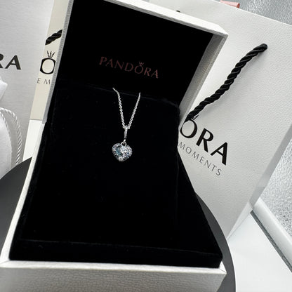 COLLAR SPARKLING BLUE MOON PANDORA + KIT DE REGALO