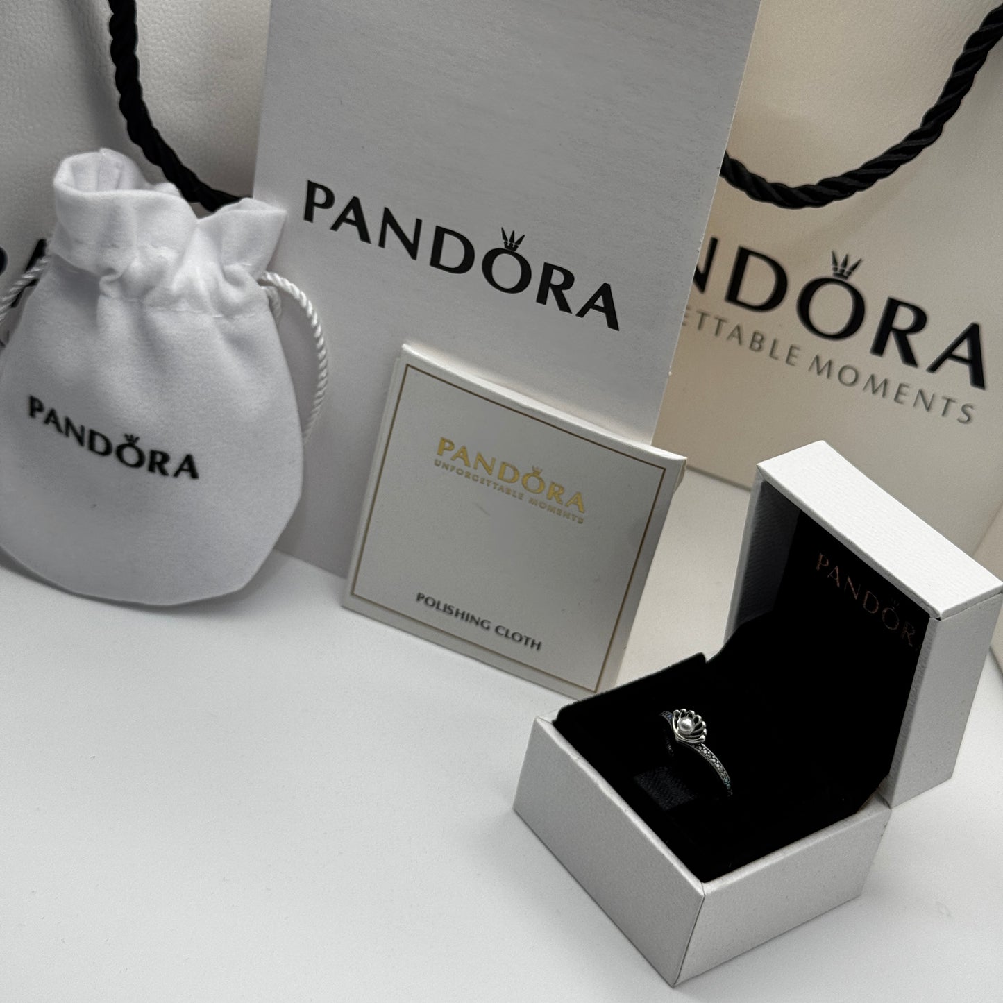PANDORA RAISED HEART PROMISE RING NAVY BLUE + GIFT KIT 