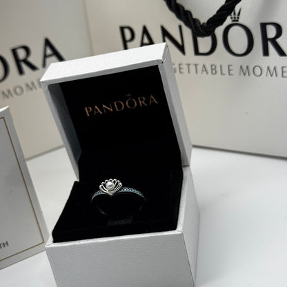 PANDORA RAISED HEART PROMISE RING NAVY BLUE + GIFT KIT 