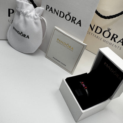 PANDORA RAISED HEART PROMISE RING NAVY BLUE + GIFT KIT 