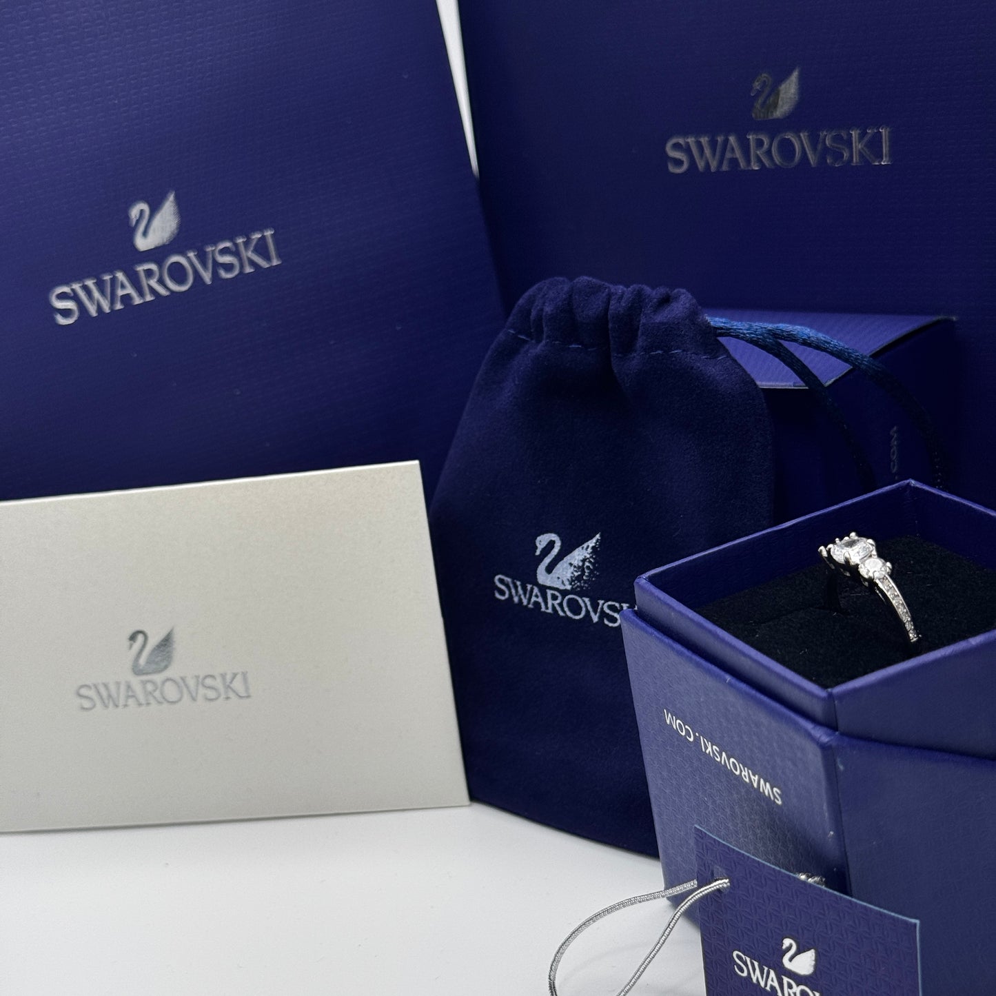 ANILLO PROMESA COMPROMISO SWAROVSKI ATTRACT CIRCONITA Y 3 CRISTALES MUJER