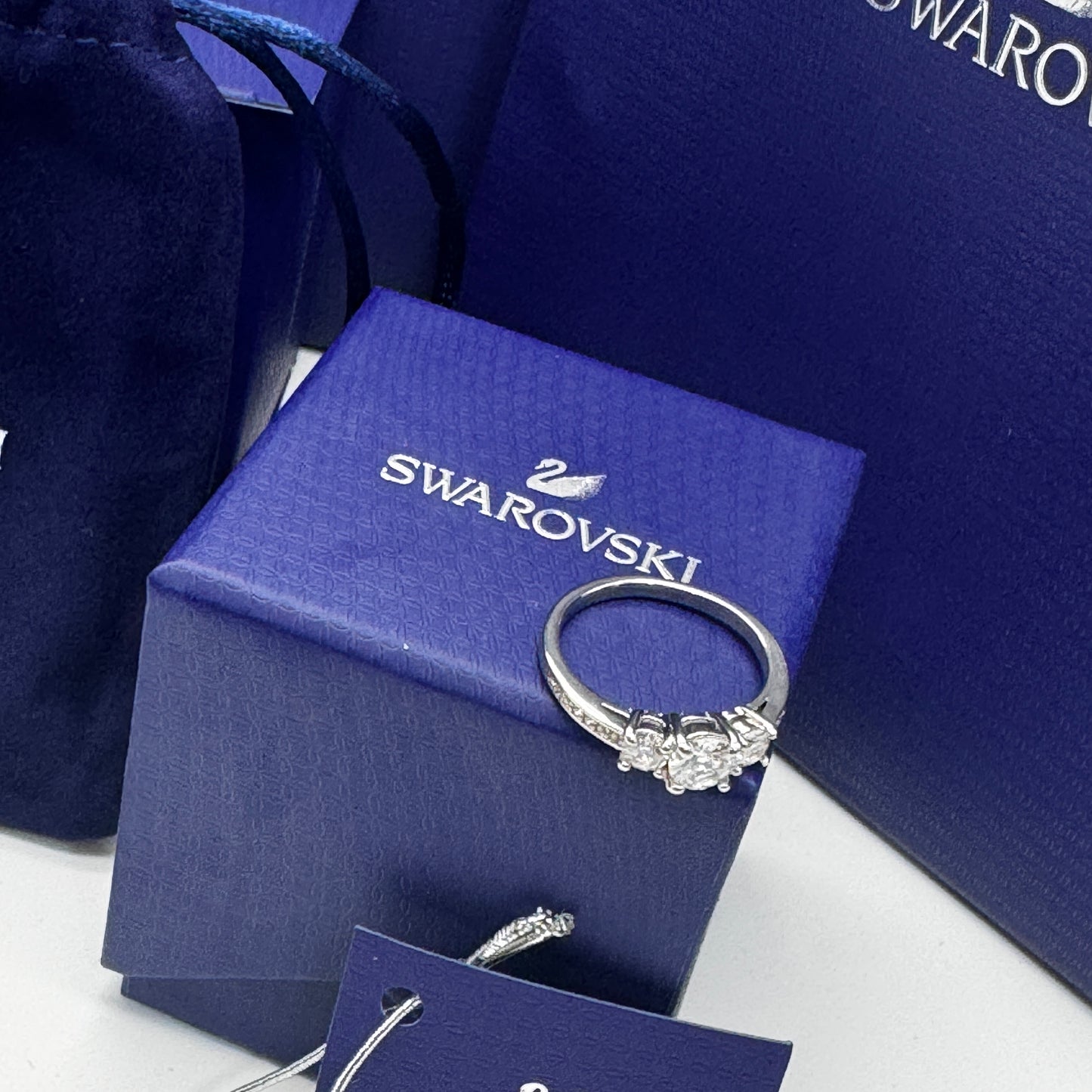 ANILLO PROMESA COMPROMISO SWAROVSKI ATTRACT CIRCONITA Y 3 CRISTALES MUJER