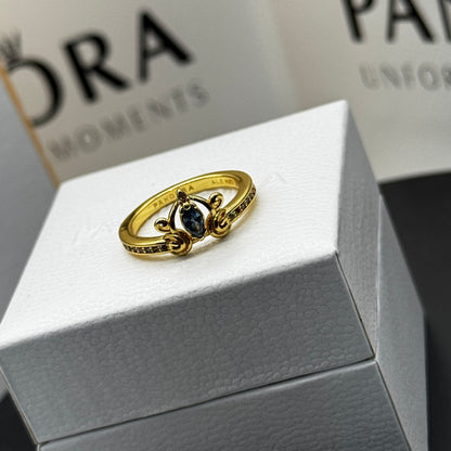 PANDORA RAISED HEART PROMISE RING NAVY BLUE + GIFT KIT 