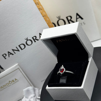 PANDORA RAISED HEART PROMISE RING NAVY BLUE + GIFT KIT 