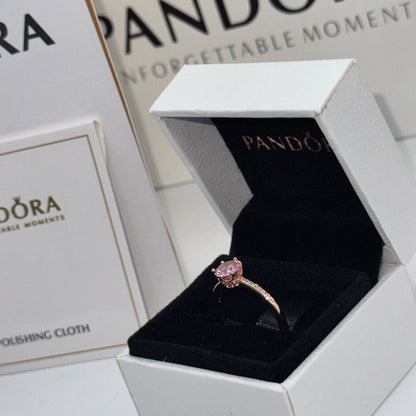 PANDORA PINK BRILLIANT CROWN ENGAGEMENT RING 