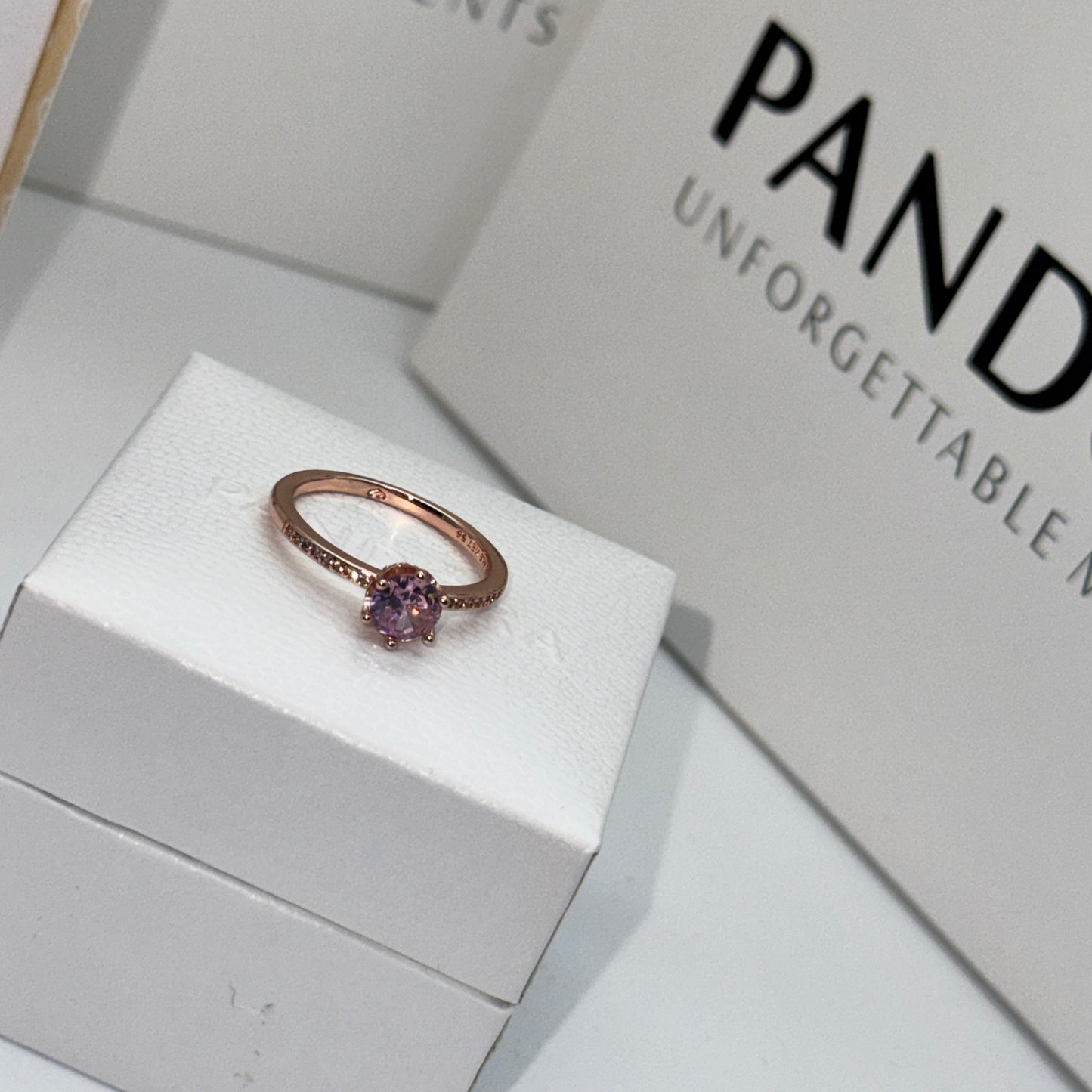 PANDORA PINK BRILLIANT CROWN ENGAGEMENT RING 