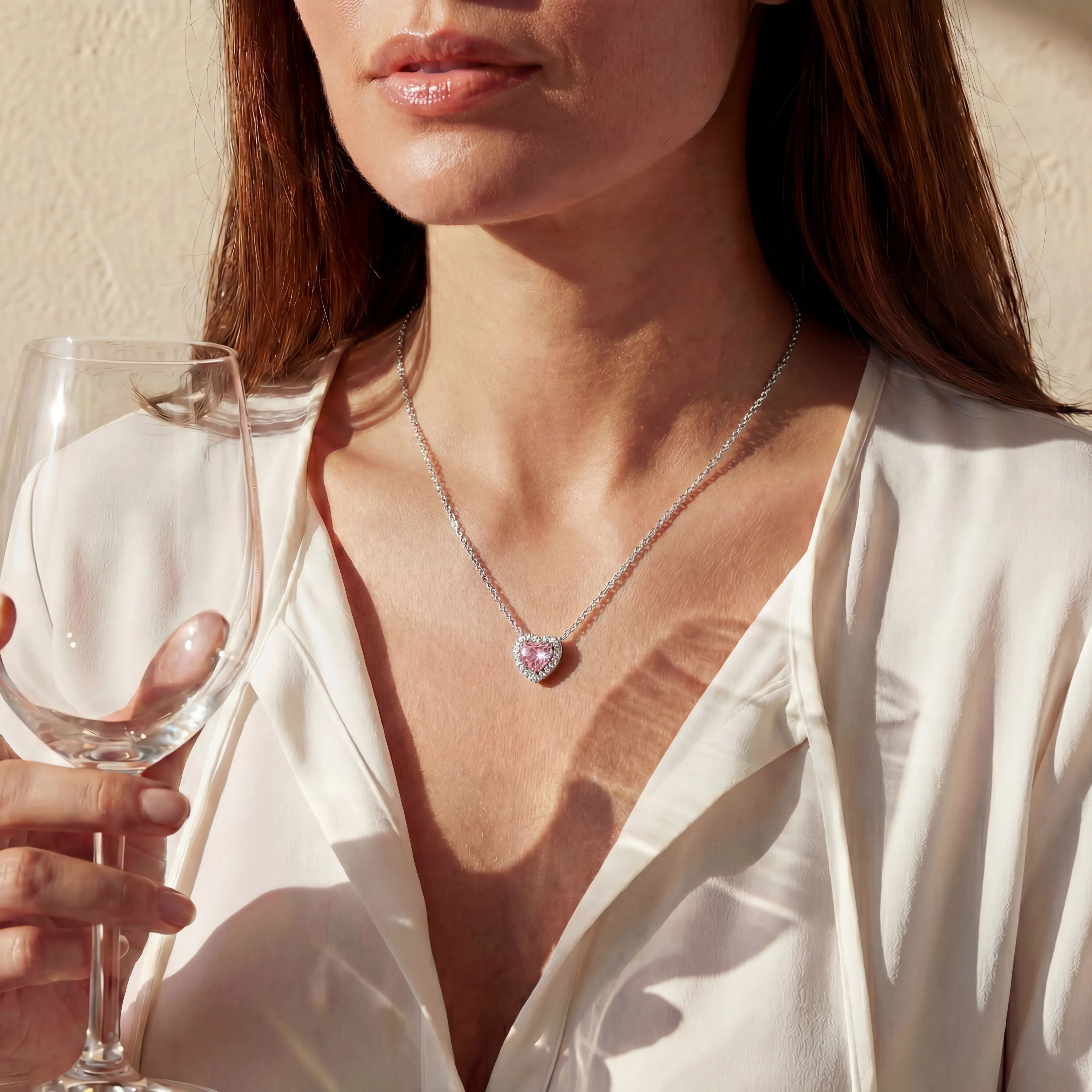 SET CONJUNTO PANDORA CORAZON ROSA PLATA .925 ANILLO + COLLAR + ARETES + KIT DE REGALO ZOCALO ONLINE