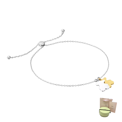 PULSERA BRAZALETE TOUS TEDDY BEAR OSO CADENA BICOLOR SWEET DOLLS PLATA .925 ZOCALO ONLINE