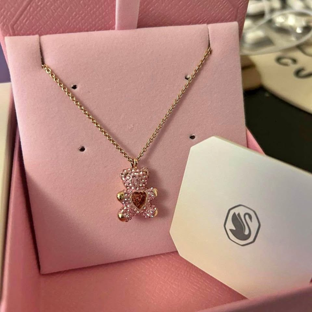 COLLAR TEDDY BEAR OSO SWAROVSKI ROSE GOLD