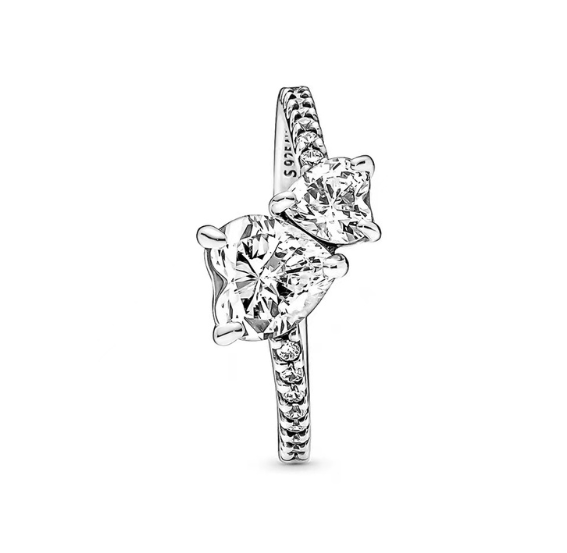 ANILLO PANDORA DOBLE CORAZÓN S925 - ZOCALO ONLINE