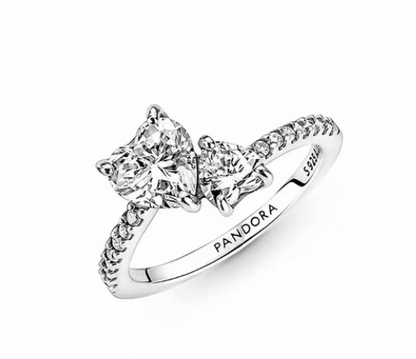 ANILLO PANDORA DOBLE CORAZÓN S925 - ZOCALO ONLINE