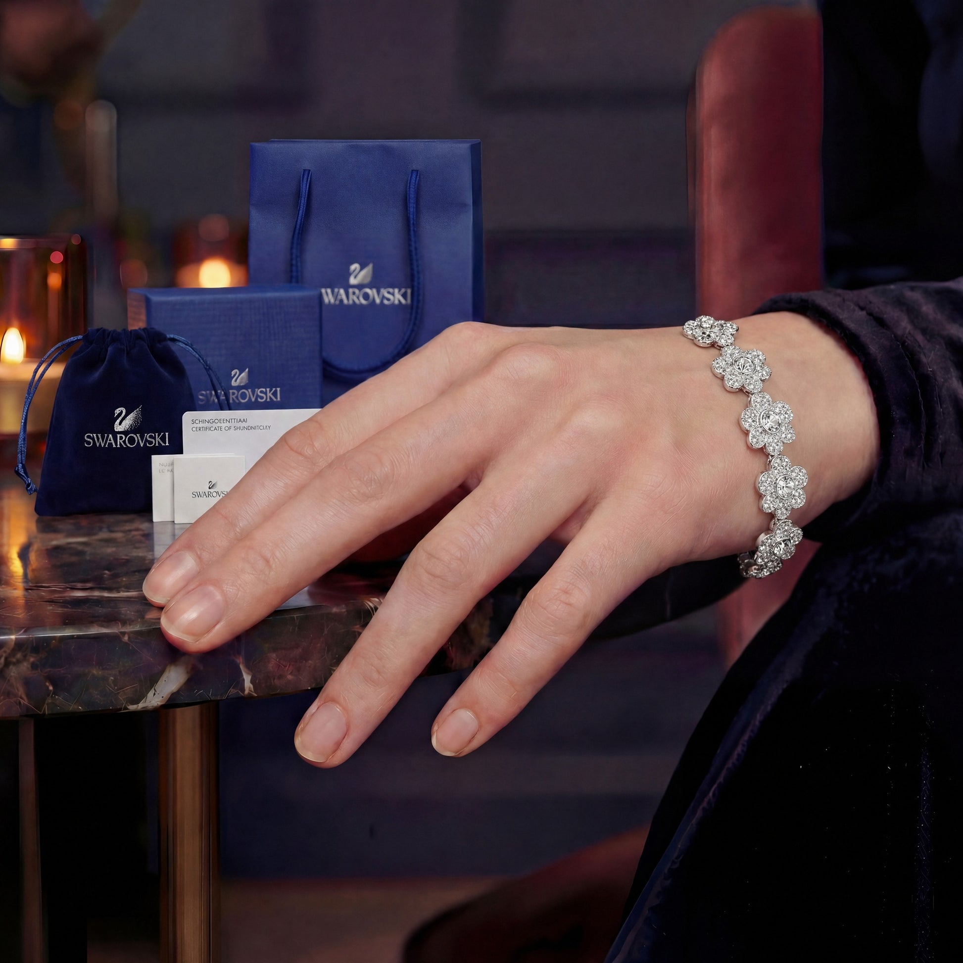 PULSERA BRAZALETE SWAROVSKI ARIANA GRANDE FLORES BLANCAS ZOCALO ONLINE