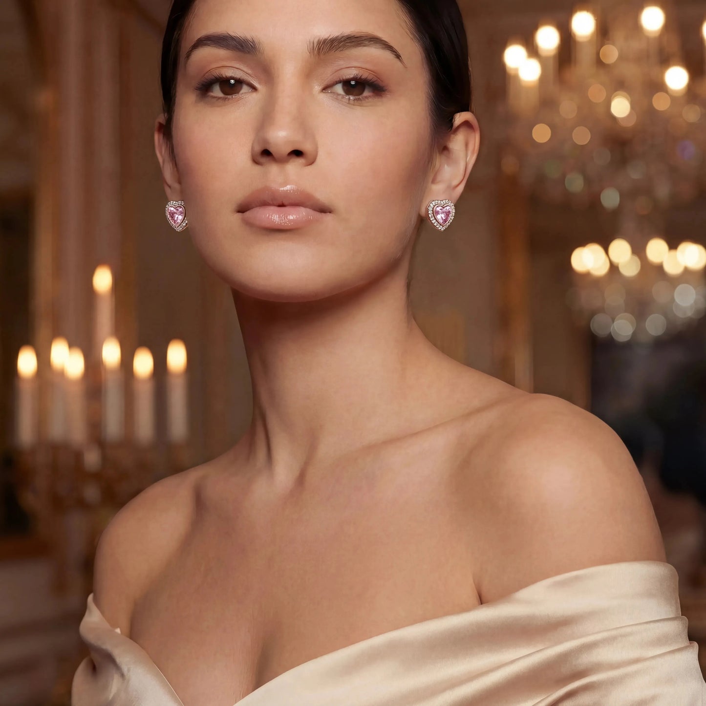 ARETES PENDIENTES PANDORA CORAZON ELEVADO ORO ROSA + KIT DE REGALO ZOCALO ONLINE