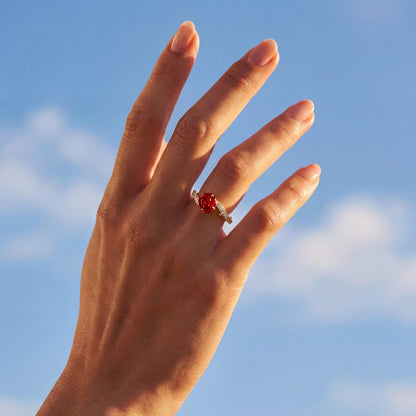 ANILLO PANDORA PRINCESA DISNEY BELLA Y LA BESTIA ROSA ENCANTADA ORO 14K ZOCALO ONLINE