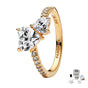 ANILLO PROMESA PANDORA DORADO DOBLE CORAZON PLATA .925