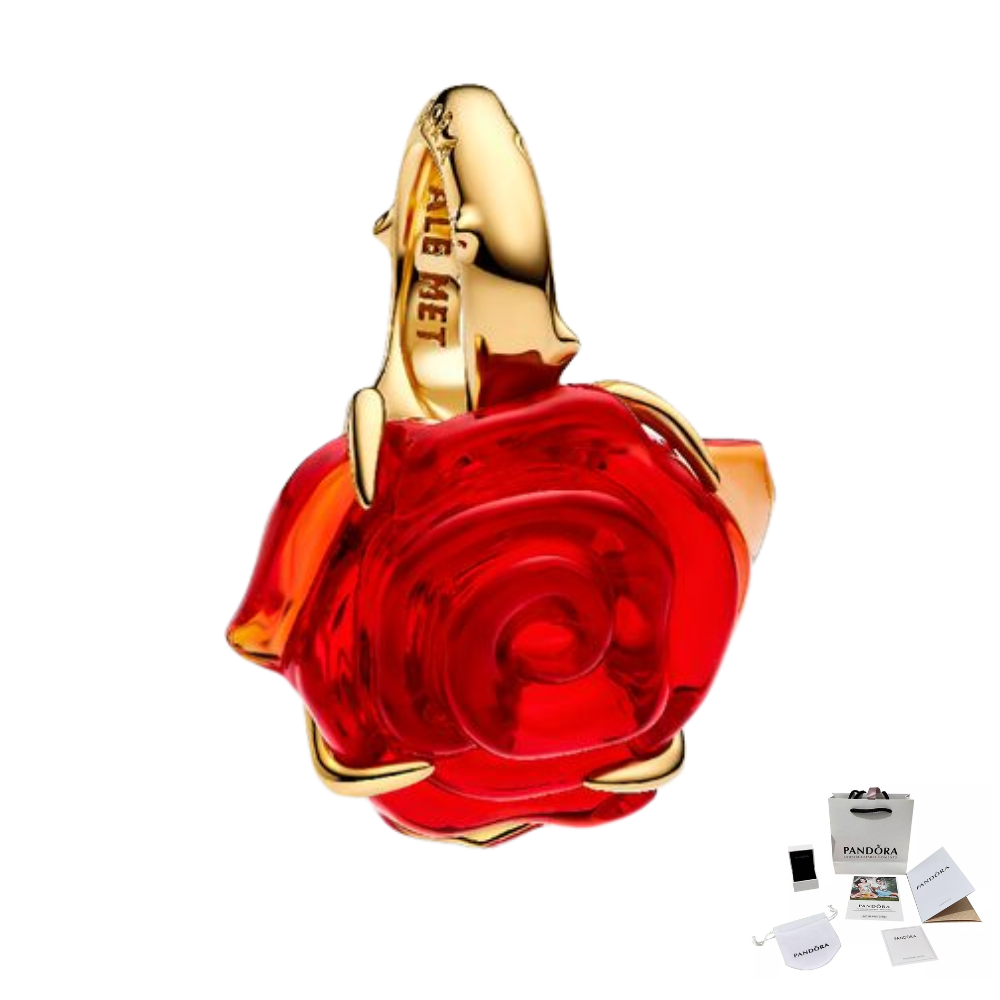 SET PULSERA ROSA ROJA BELLA Y BESTIA + CHARM ROSA ROJA DISNEY ORO 14K ZOCALO ONLINE