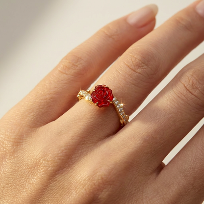 ANILLO PANDORA PRINCESA DISNEY BELLA Y LA BESTIA ROSA ENCANTADA ORO 14K ZOCALO ONLINE