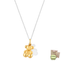 COLLAR TOUS 2 DIJES ORO OSO TEDDY BEAR BOLD BEAR PLATA .925 Y ORO 14K