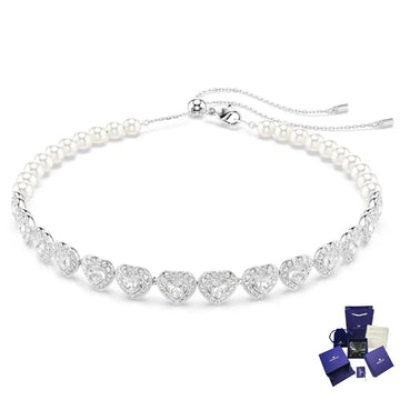 Collar Ariana Grande Perlas Corazones Swarovski