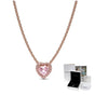 COLLAR PANDORA ORO ROSA CORAZON ELEVADO ROSA + KIT DE REGALO