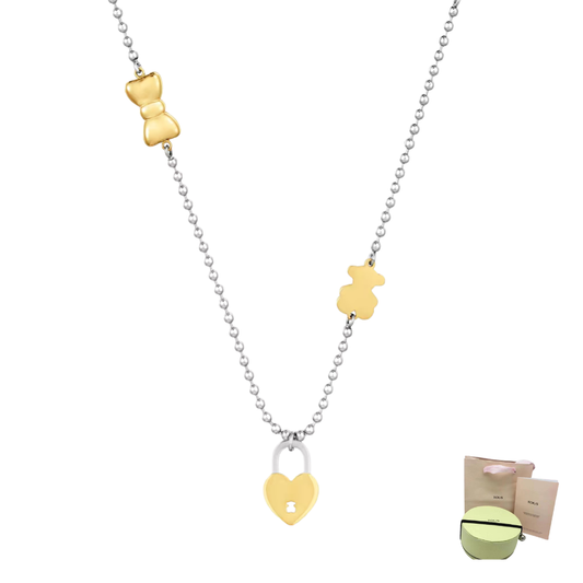COLLAR TOUS DIJE ORO OSO TEDDY BEAR BICOLOR Y MOTIVOS CHARMING ZOCALO ONLINE